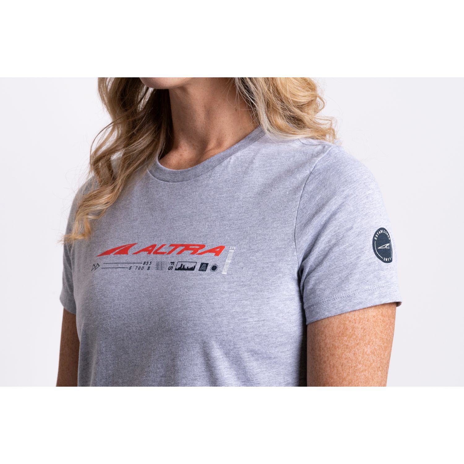 Altra Classic Women's T Shirts Light Grey / Red | NZ-54683099