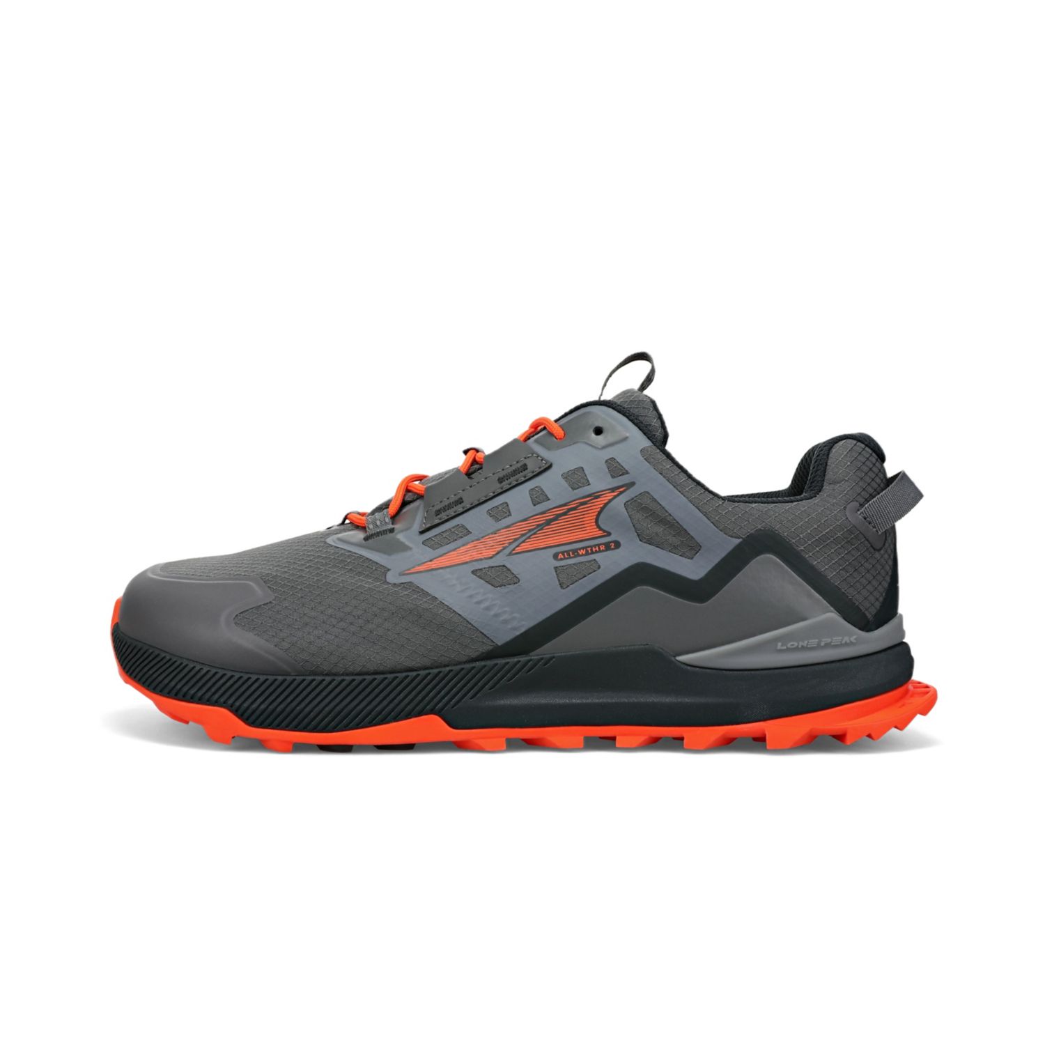 Altra Lone Peak All-wthr Low 2 Men\'s Hiking Shoes Grey / Orange | NZ-06597439